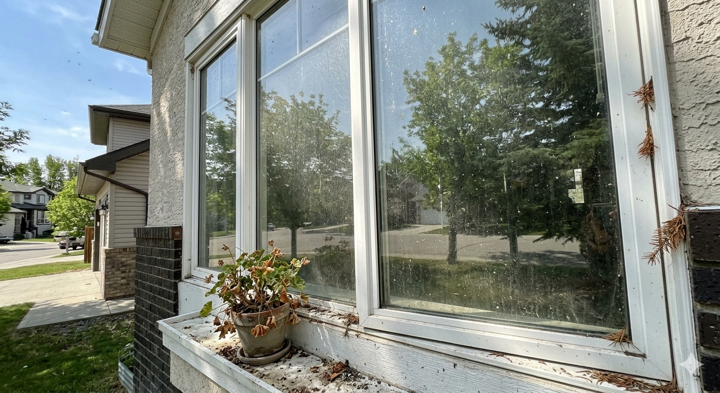 After window cleaning view with brighter, clearer glass